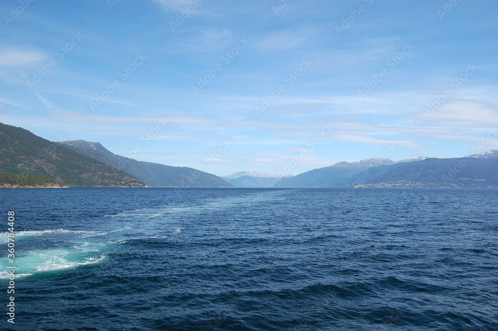 Sognefjord, Norway, Scandinavia. View from the board of Flam - Bergen ferry