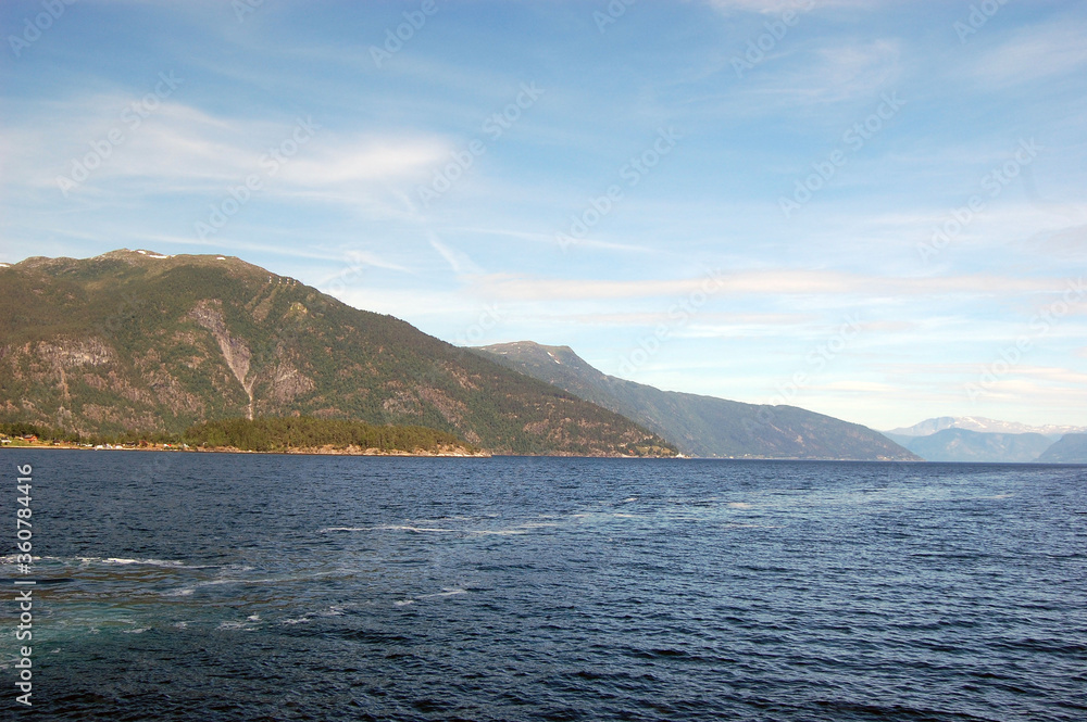 Sognefjord, Norway, Scandinavia. View from the board of Flam - Bergen ferry
