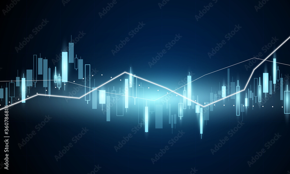 Stock market graph design Illustration for financial business