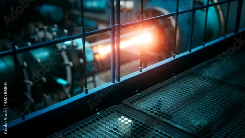 futuristic cyberpunk power plant thermonuclear or nuclear reactor