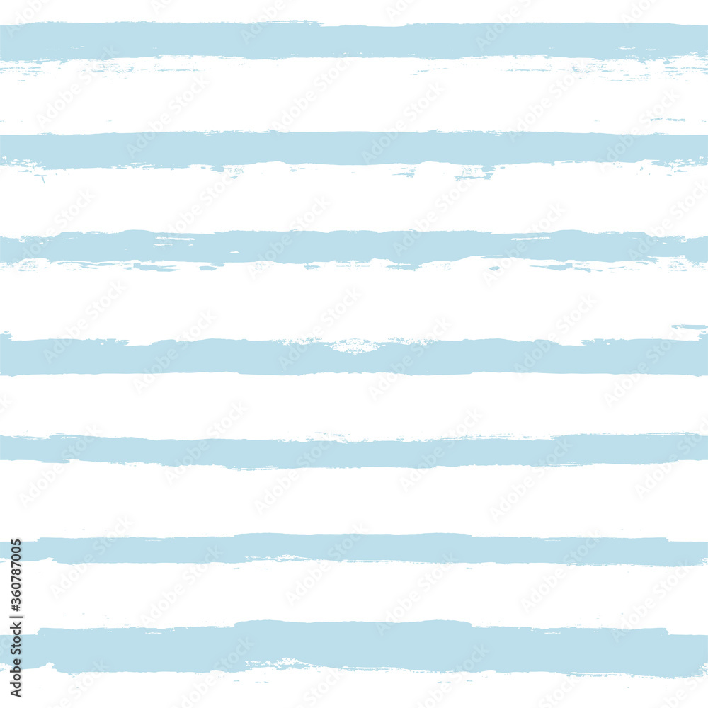 Hand drawn striped pattern, baby blue navy stripe seamless background, childish pastel brush strokes. vector grunge stripes, cute paintbrush line backdrop