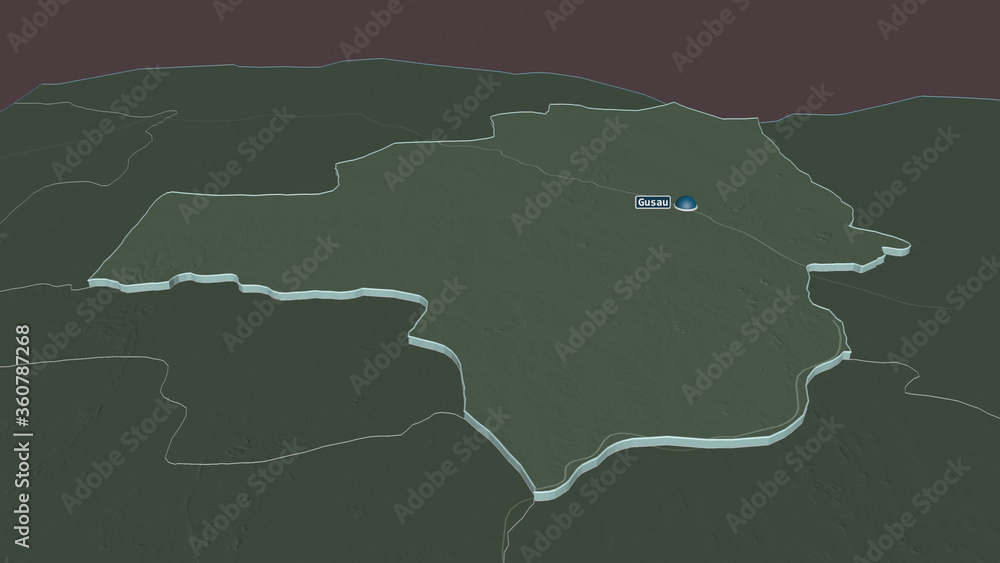 Zamfara, Nigeria - extruded with capital. Administrative Zamfara, Nigeria - extruded with capital. Administrative