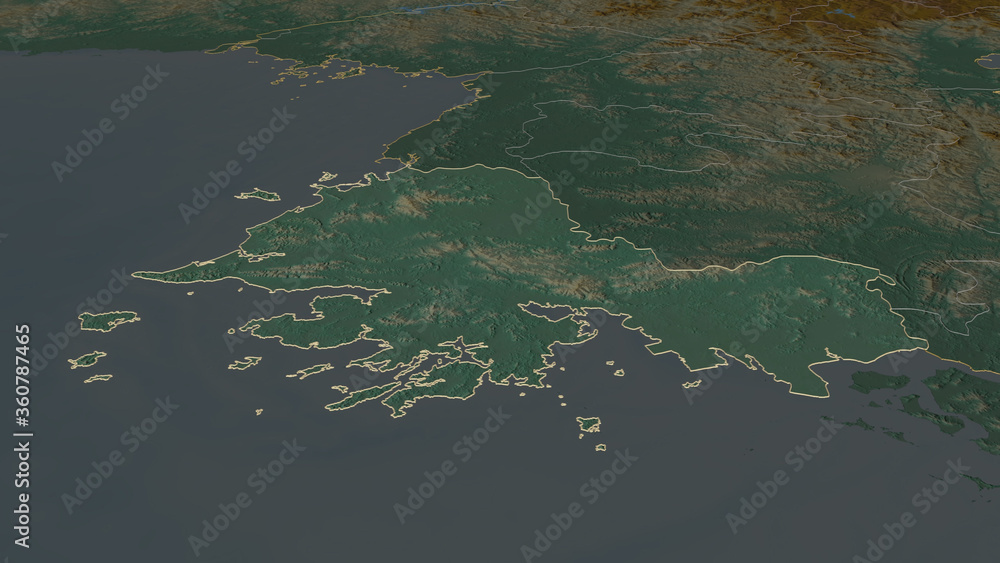 Hwanghae-namdo, North Korea - outlined. Relief Hwanghae-namdo, North Korea - outlined. Relief