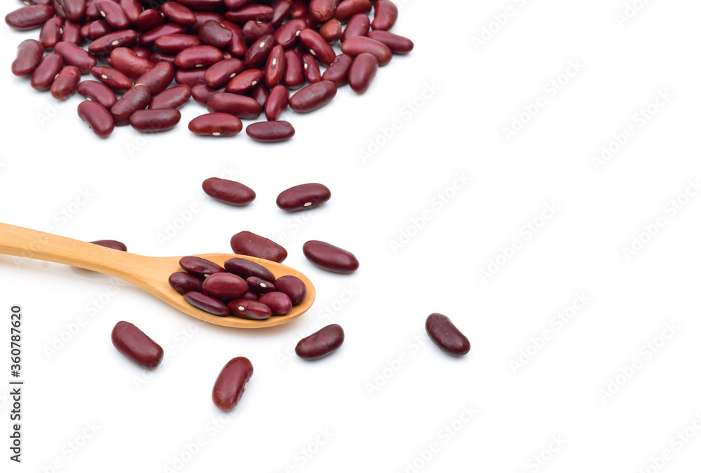 Grains Red beans in a sack on a white background Grains Red beans in a sack on a white background
