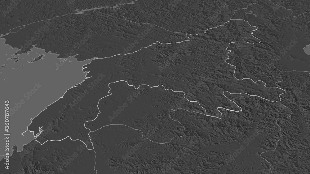 P'yŏngan-namdo, North Korea - outlined. Bilevel