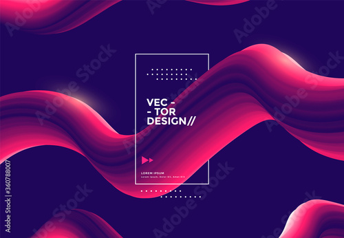 Creative design 3d flow shape. Liquid wave backgrounds. Vector illustration