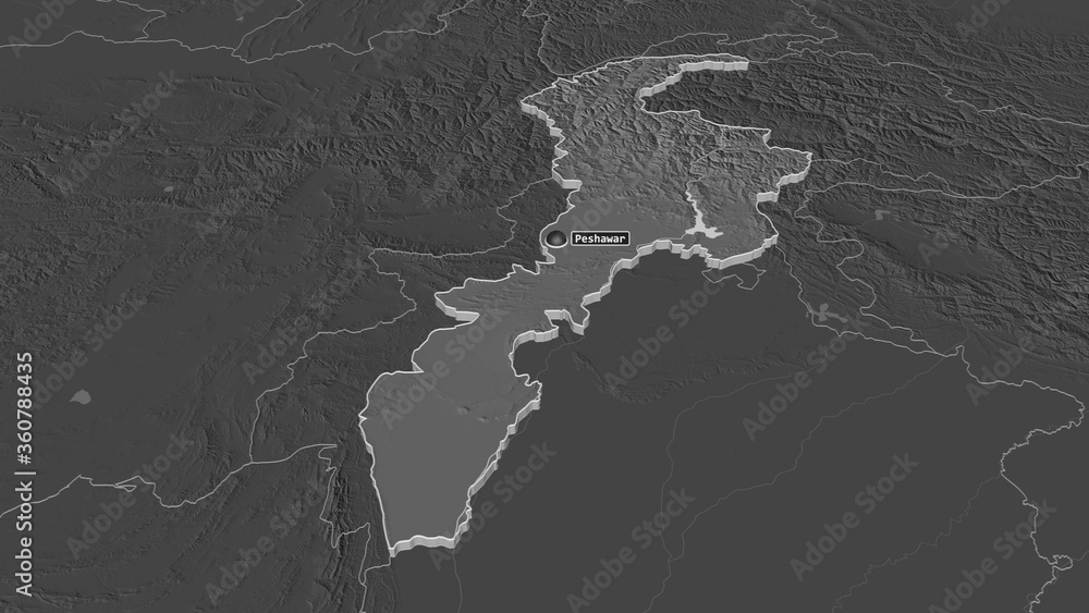 N.W.F.P., Pakistan - extruded with capital. Bilevel N.W.F.P., Pakistan - extruded with capital. Bilevel