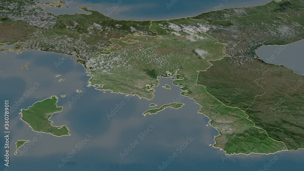 Veraguas, Panama - outlined. Satellite Veraguas, Panama - outlined. Satellite