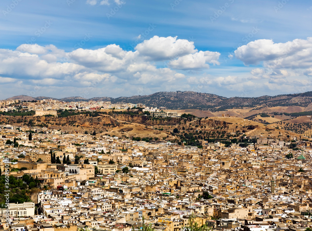 panoramic view of fes, morocco