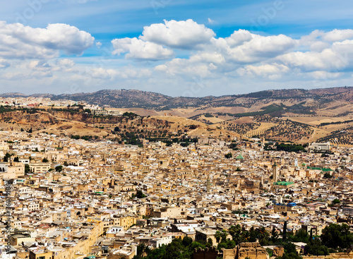 panoramic view of fes, morocco
