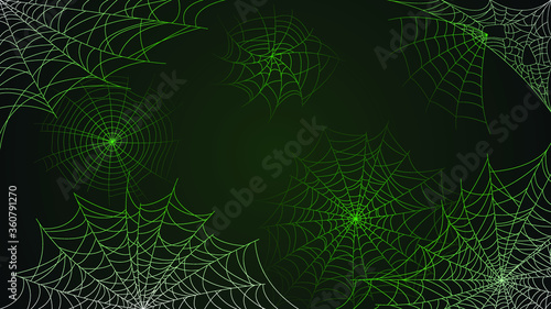 Spider Web On Dark Background Halloween Design Elements Spooky Scary Horror Decor Vector
