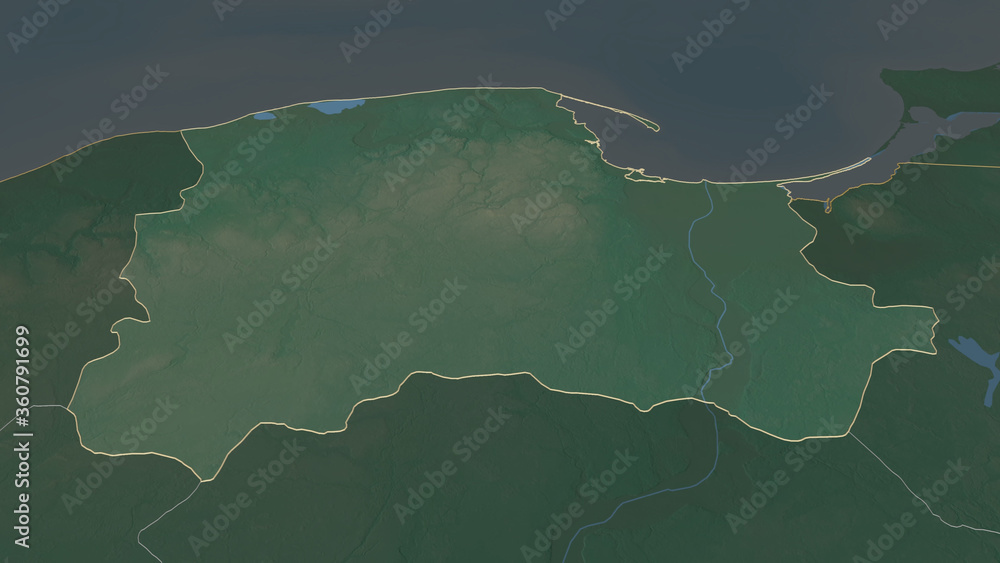 Pomeranian, Poland - outlined. Relief Pomeranian, Poland - outlined. Relief