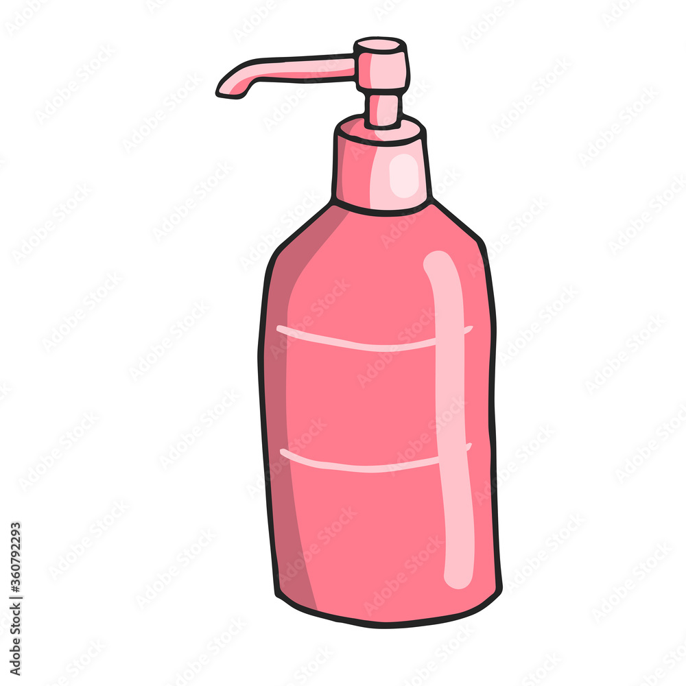 personal care bottles with tonic in doodle personal care bottles with tonic in doodle