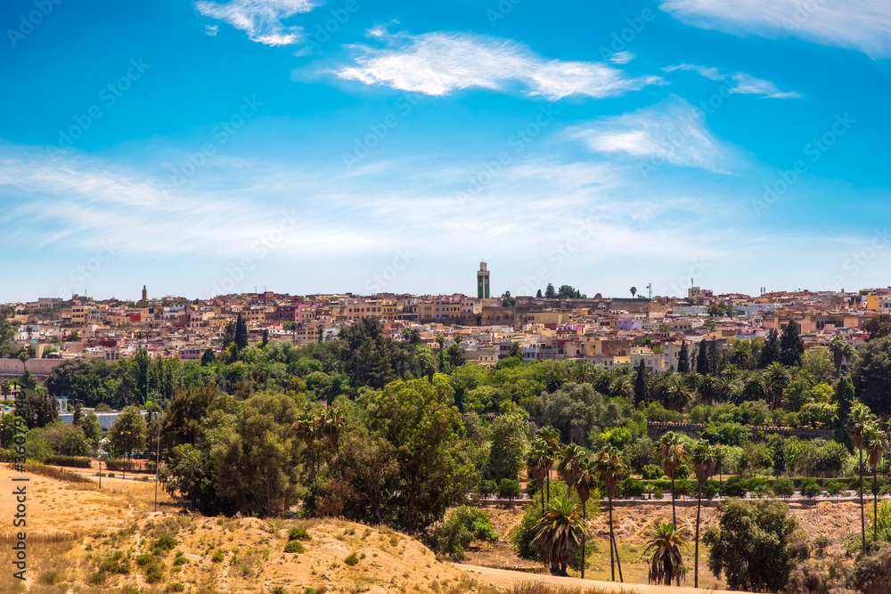 panoramic view of meknes, morocco