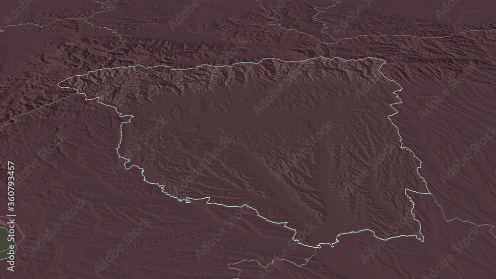 Gorj, Romania - outlined. Administrative Gorj, Romania - outlined. Administrative