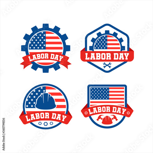 Labor Day Of America Badge Logo Collection