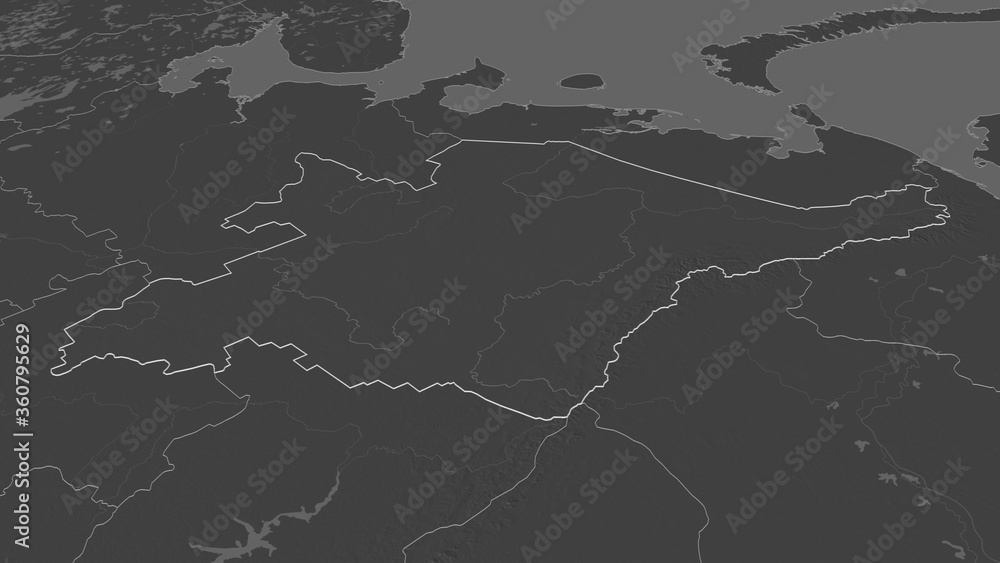 Komi, Russia - outlined. Bilevel Komi, Russia - outlined. Bilevel