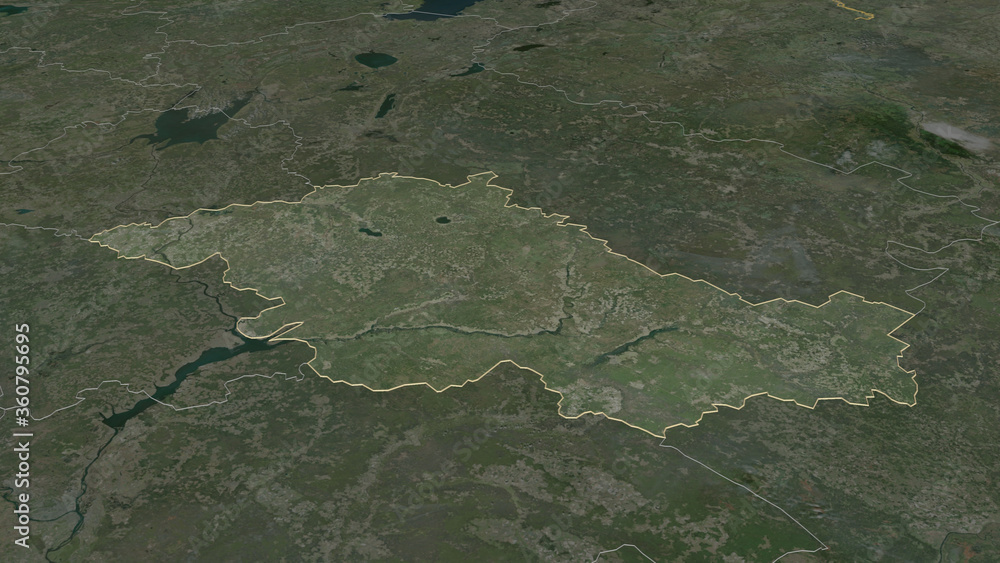Kostroma, Russia - outlined. Satellite Kostroma, Russia - outlined. Satellite