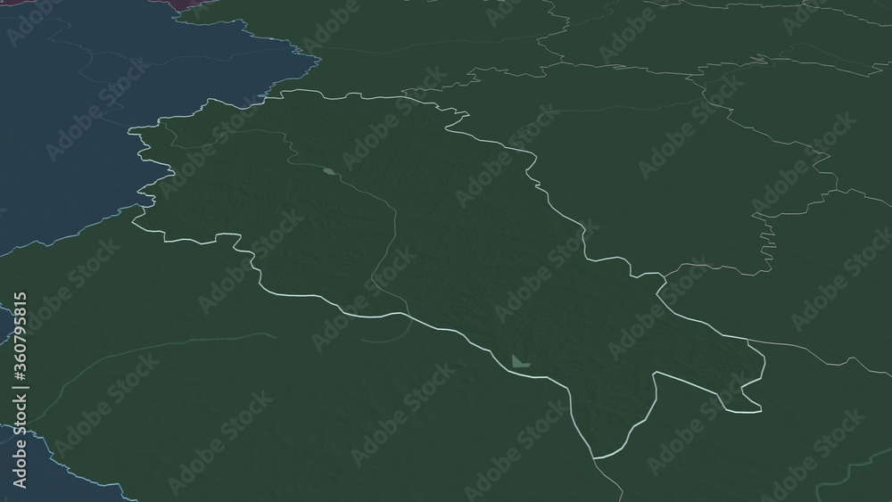 Kursk, Russia - outlined. Administrative