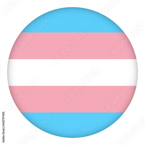Flag transgender round icon, round badge or button. Template design, vector illustration. Love wins. Transgender logo symbol sticker in rainbow colors. Pride collection, accessory kit.