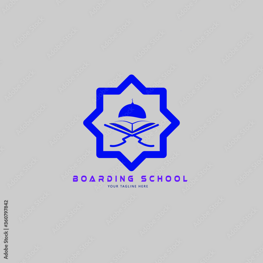 Vector illustration of boarding school