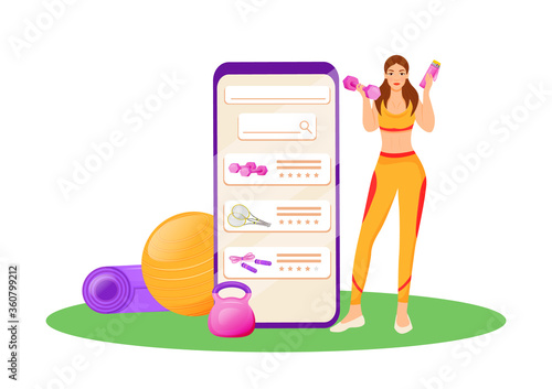 App for aerobics gear flat concept vector illustration