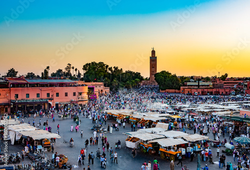sunset in the city of marrakesh