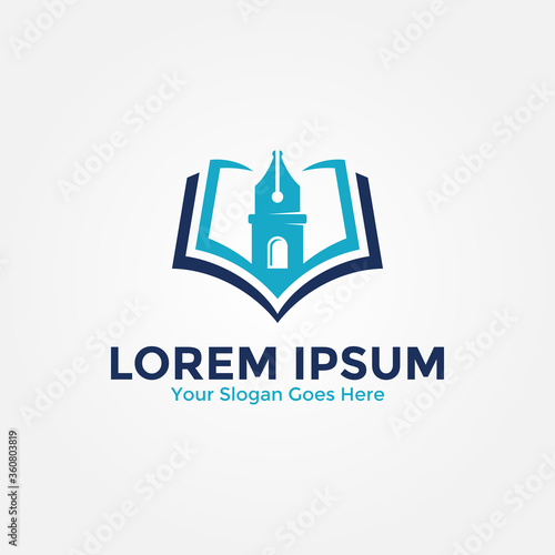 Islamic Learning Logo Design Template. Islamic School Logo. Islamic Education Logo. Vector Illustration.