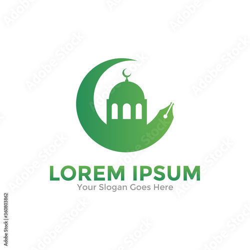 Islamic Learning Logo Design Template. Islamic School Logo. Islamic Education Logo. Vector Illustration.