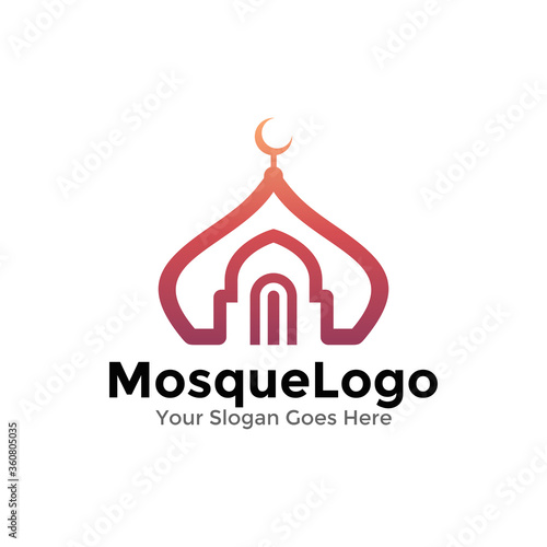 Islamic logo vector, creative muslim design, simple mosque logo design