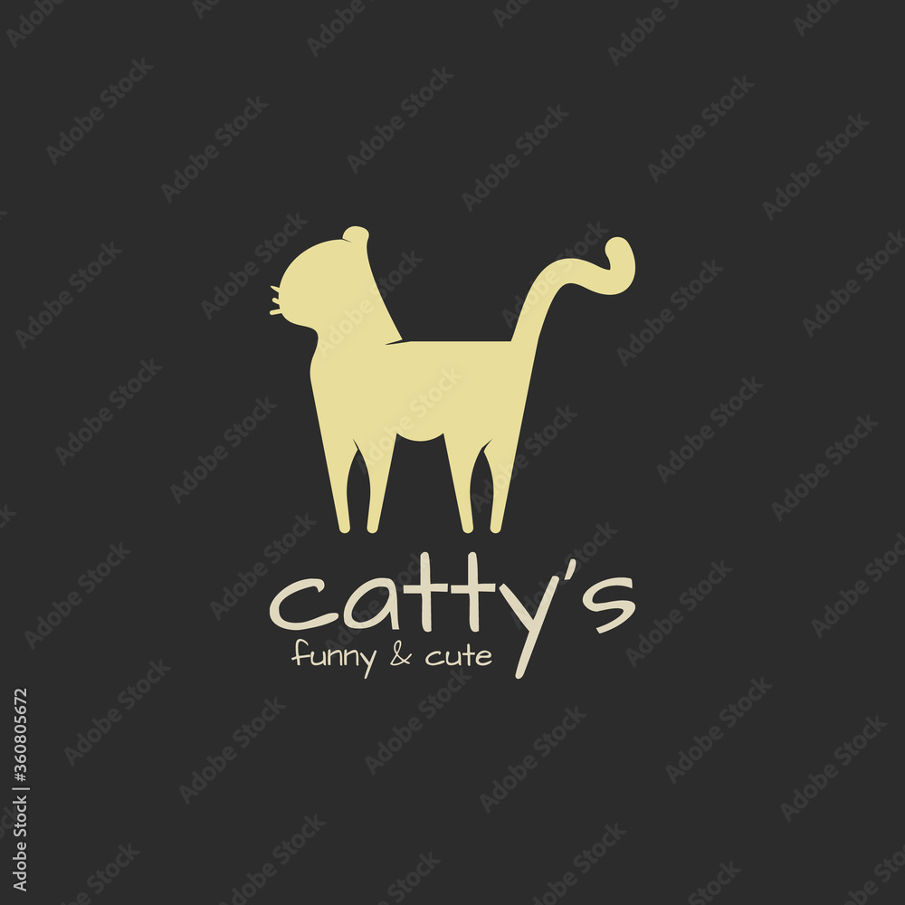 elegant and memorable mark animal logo. funny and cute cat logo. kitten lovers. pet animal