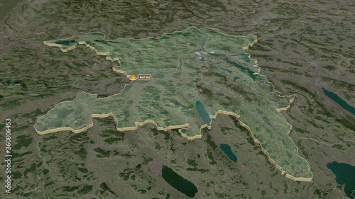 Aargau, Switzerland - extruded with capital. Satellite photo