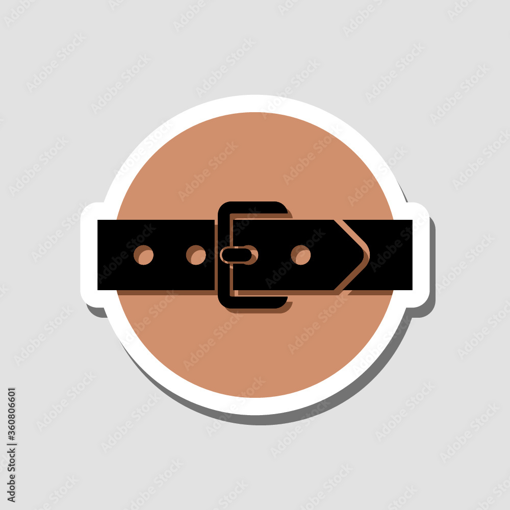 Belt sticker icon isolated on gray background Belt sticker icon isolated on gray background