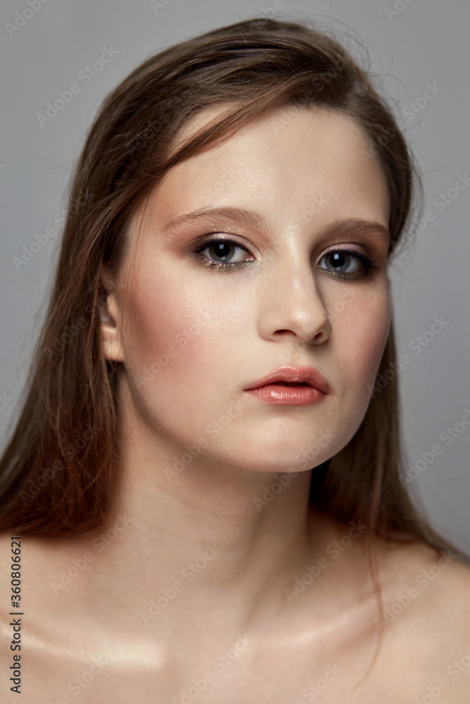 Sensual portrait of a young beautiful brunette girl. Sensual portrait of a young beautiful brunette girl.