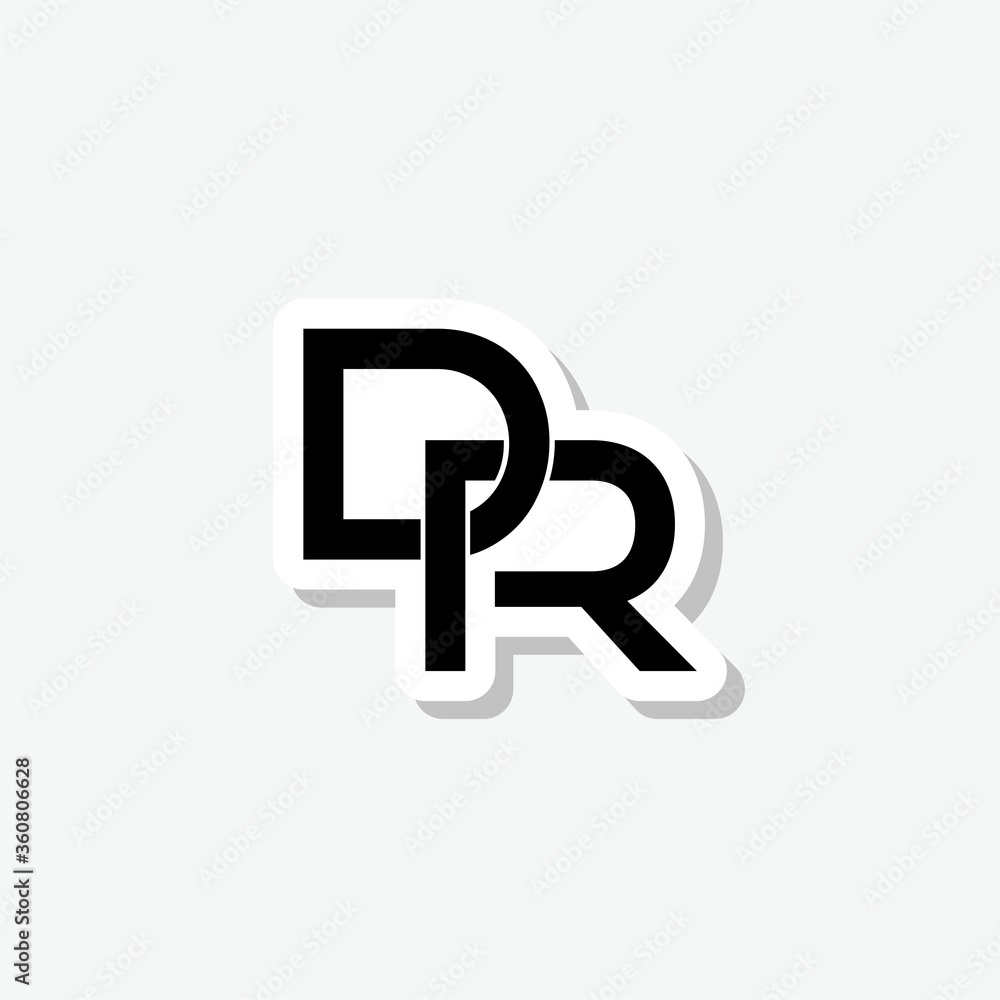 Initial DR Letter Logo isolated on gray background Initial DR Letter Logo isolated on gray background
