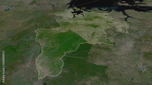 Geita, Tanzania - outlined. Satellite