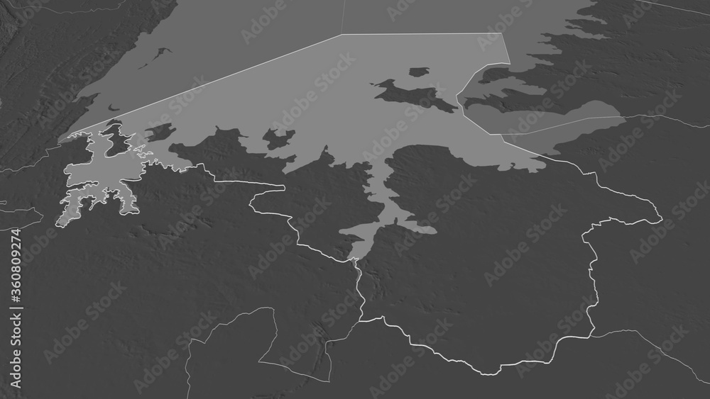 Mwanza, Tanzania - outlined. Bilevel