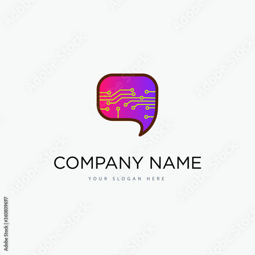 gradient chat bubble with networking