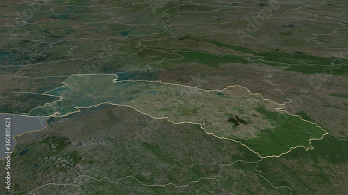 Chachoengsao, Thailand - outlined. Satellite