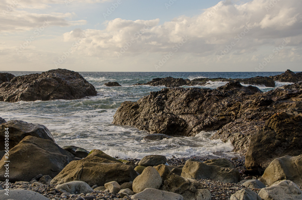 Views of the Benijo beach, in the Anaga Rural Park, in Santa Cruz de Tenerife. Canary Islands. Spain Views of the Benijo beach, in the Anaga Rural Park, in Santa Cruz de Tenerife. Canary Islands. Spain