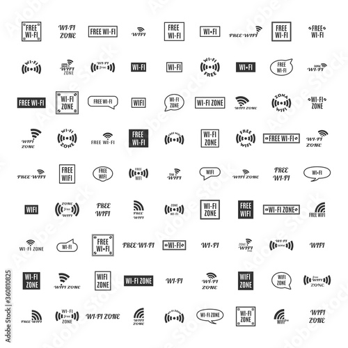 Big set of wireless icons, vector illustration.