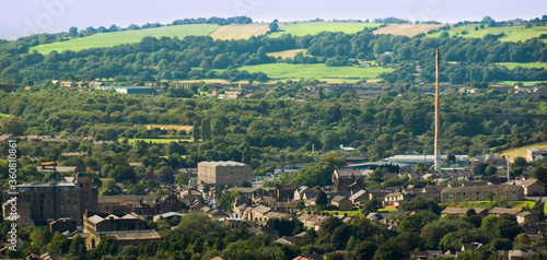 The busy little village of Glossop nestles among the hills of the Peak District, Derbyshire, England. © Jane McIlroy