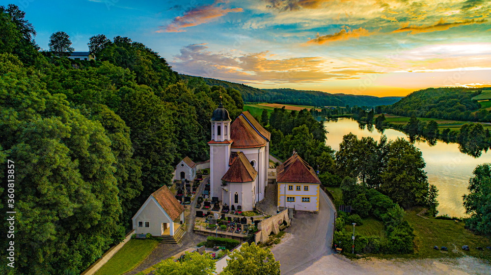 Obraz premium Drone photography during sunset 