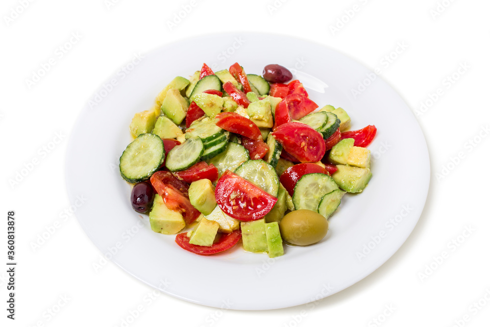 Fresh vegetable salad with avocado. Fresh vegetable salad with avocado.