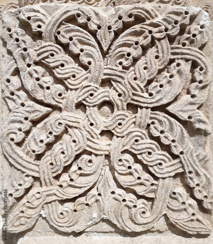Ancient Georgian stone carving pattern 