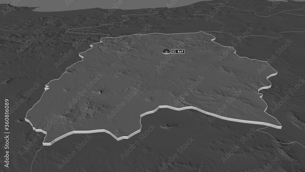 Le Kef, Tunisia - extruded with capital. Bilevel Le Kef, Tunisia - extruded with capital. Bilevel