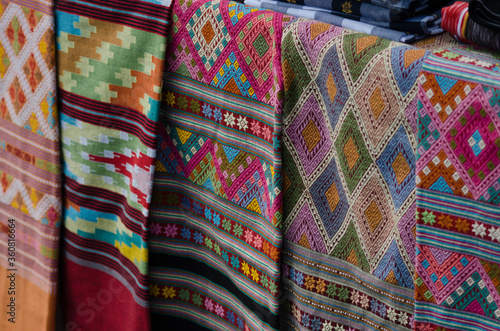 Thai silk is woven using ancient methods of weaving. No machinery Is the traditional weaving of the villagers