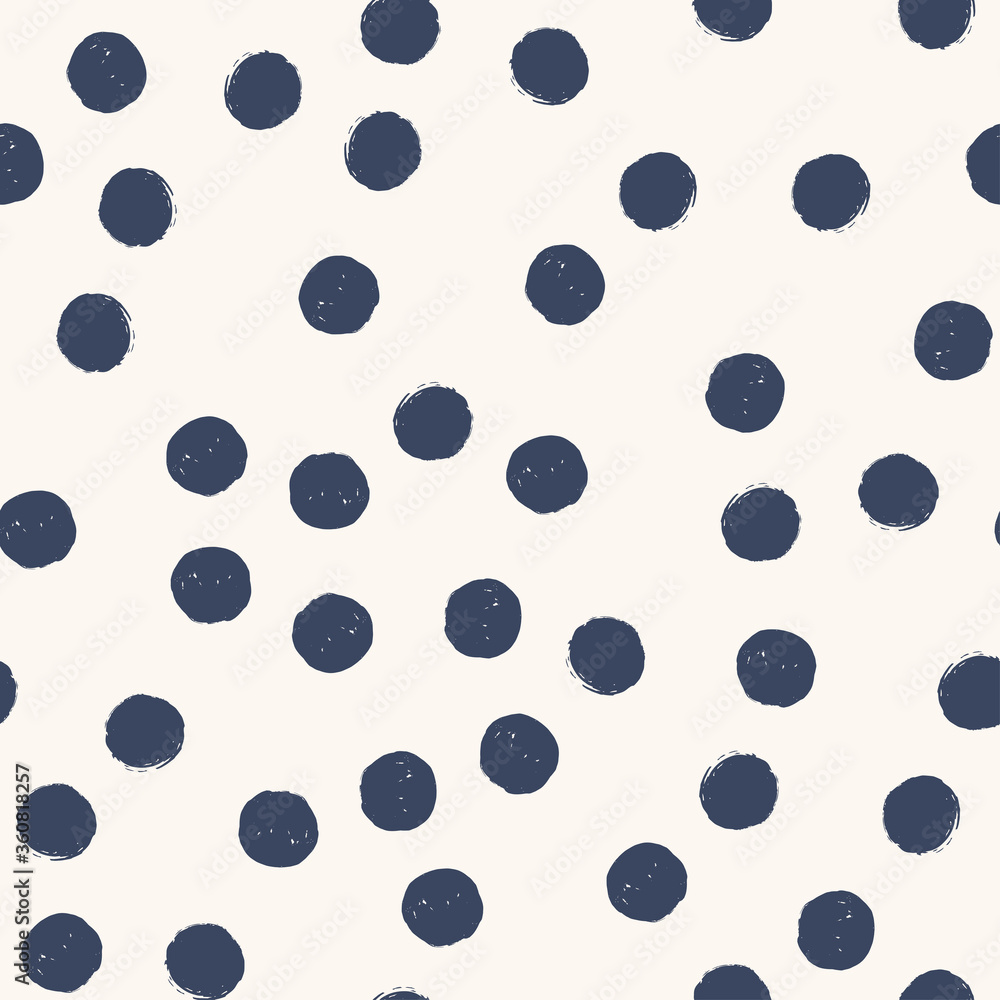 Dark blue polka dot seamless pattern on light beige background. Vector design for textile, backgrounds, clothes, wrapping paper, web sites and wallpaper. Fashion illustration seamless pattern. Dark blue polka dot seamless pattern on light beige background. Vector design for textile, backgrounds, clothes, wrapping paper, web sites and wallpaper. Fashion illustration seamless pattern.