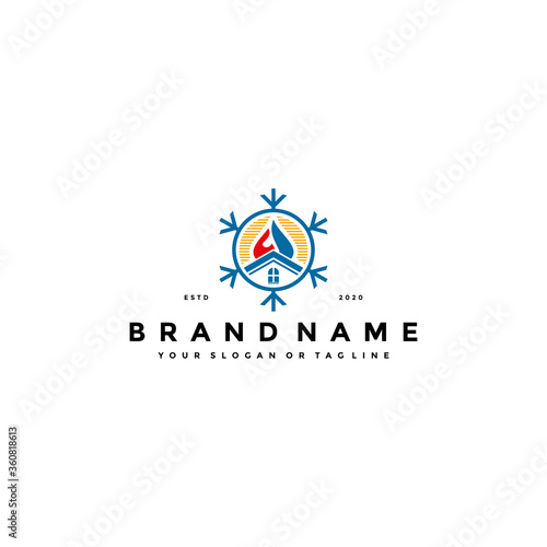 gas air house logo design vector