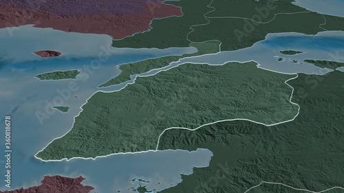 Çanakkale, Turkey - outlined. Administrative